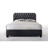 Ireland II - Eastern King Bed - Black Synthetic Leather