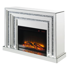 Noralie - 35" Fireplace - Mirrored & Faux Diamonds