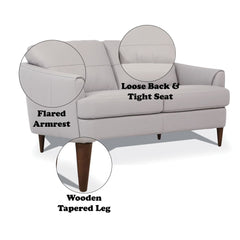 Helena - Loveseat - Pearl Gray Leather