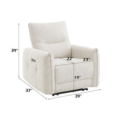 Lalisa - Power Motion Recliner With USB Port - Cream Chenille