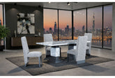 D1212 - 9 Piece Dining Room Set (Dining Table And 8 Dining Chairs) - Gray / White