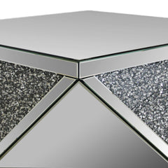 Noralie - 38" Square Coffee Table - Mirrored & Faux Diamonds