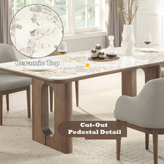 Harvey - Dining Table With Ceramic Top - Walnut