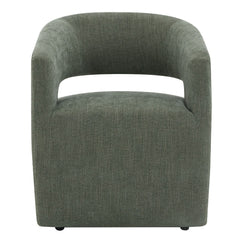 Libni - Arm Chair With Casters - Green Linen