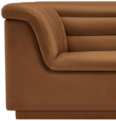 Cascade - Velvet Chair - Saddle