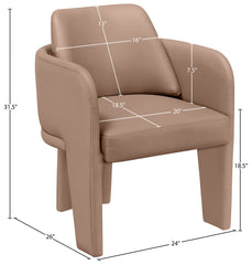 Vanda - Vegan Leather Upholstered Dining Chair - Tan