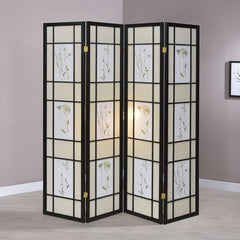 Catabella Black 4 Panel Room Divider - MyWaynesHome #