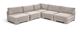 Hammond - Velvet Performance Fabric Upholstered 5 Piece Armless Sectional