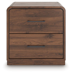 Fortlorn - Two Drawer Night Stand - Walnut Brown