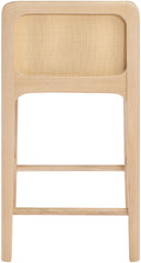 Ellis - Vegan Leather Upholstered Counter Stool (Set of 2) - Tan / Natural