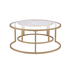Shanish - Nesting Table Set - Faux Marble Top & Gold