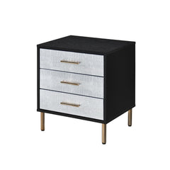 Myles - Nightstand - Black, Silver & Gold