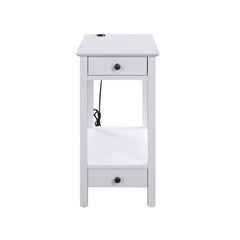 Byzad - Accent Table With USB - White