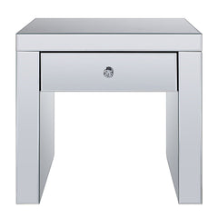 Noralie - 24" Square End Table - Mirrored & Faux Diamonds