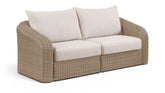 Seacrest - Olefin Water Resistant Fabric And Wicker 2 Piece Outdoor Patio Modular Loveseat