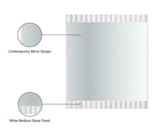 Modernist - Mirror With Stainless Steel Base - White