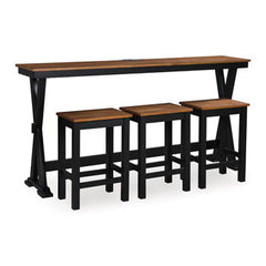 Wildenauer - Rectangular Dining Room Counter Table Set (Set of 4) - Brown / Black