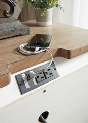 Realyn - Three Drawer Night Stand - White / Brown / Beige