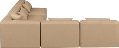Cube - 5 Piece Modular Corner Armless Sectional - Tan