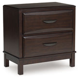 Vanmore - Two Drawer Night Stand - Dark Brown