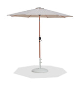 Fiji - Aluminum Patio Umbrella With Round White And Teak Base