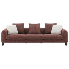 Mardi - Sofa With 6 Pillows - Maroon Tweed