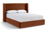 Kendall - Cama tapizada en terciopelo - Coñac