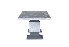 D1212 - 7 Piece Dining Room Set (Dining Table And 6 Dining Chairs) - Gray / White