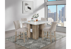 D04 - 5 Piece Dining Room Set (Bar Table And 4 Bar Stools) - Natural Silver