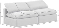 Indulge - Linen 2 Piece Modular Armless Sofa - White