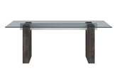 D4238 - Dining Table - Clear / Dark Brown