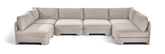 Hammond - Velvet Performance Fabric Upholstered 6 Piece U-Shaped Armless Sectional
