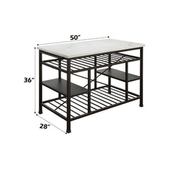 Lanzo - Kitchen Island - Marble Top & Gunmetal
