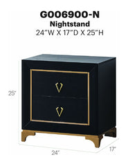 Kramer - Nightstand - Black / Gold