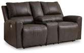 Boxmere - Dbl Power Reclining Loveseat with Console - Storm