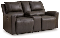 Boxmere - Dbl Power Reclining Loveseat with Console - Storm