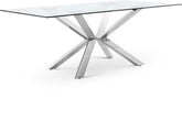 Juno - Glass Dining Table - Silver