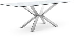 Juno - Glass Dining Table - Silver