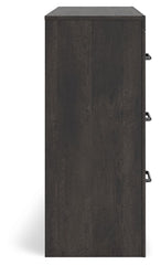 Hollivern - Six Drawer Dresser - Dark Gray
