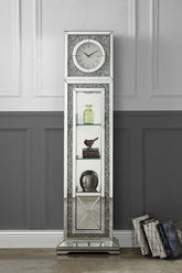 Noralie - Faux Diamonds Grandfather Clock With LED - Mirrored
