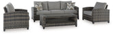 Oasis Court - Sofa, Chairs, Table Set (Set of 4) - Gray