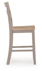 Harperfeld - 5 Pc. - Dining Table And 4 Barstools - Natural / Gray