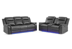 U8879 - 3 Piece Living Room Set (Sofa, Loveseat, Chair) - Charcoal