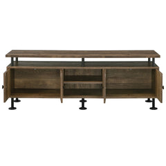 Ensata II - TV Stand - Rustic Oak & Black