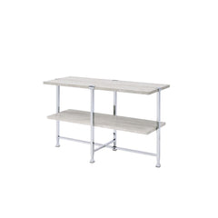 Brecon - Sofa Table - White Oak & Chrome