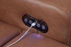 Clean-Slate - Power Reclining Sofa / Adj Headrest - Caramel