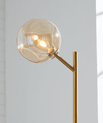 Abanson - Metal Floor Lamp - Amber / Gold Finish
