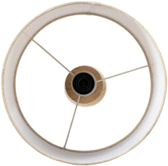 Orenda - Mango Wood Base And Linen Textured Fabric Shade Table Lamp - Travertine / Natural