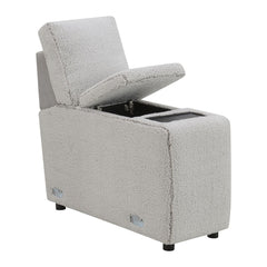 Tarrance - Modular Console With Wireless Charging & USB - Gray