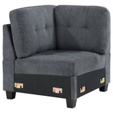 Georgina Upholstered Corner Chair Steel Grey - MyWaynesHome #